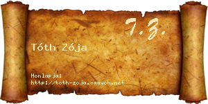 Tóth Zója névjegykártya